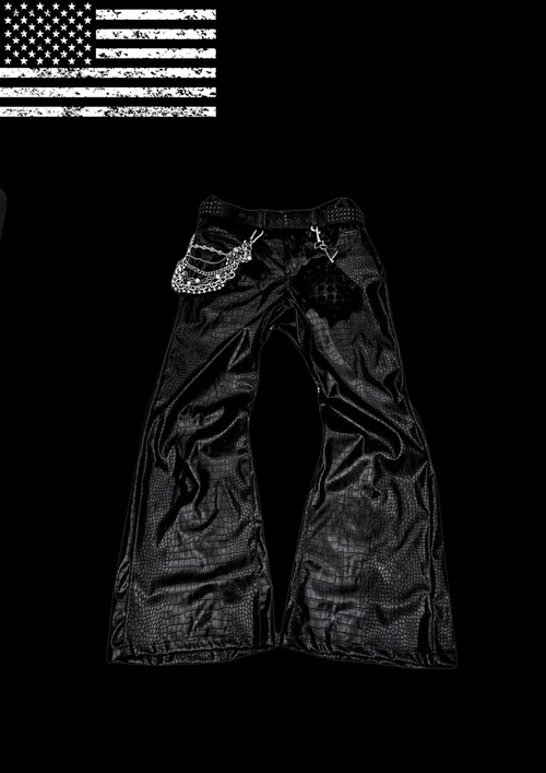 'BLACK00' FLARED JEANS𖦏