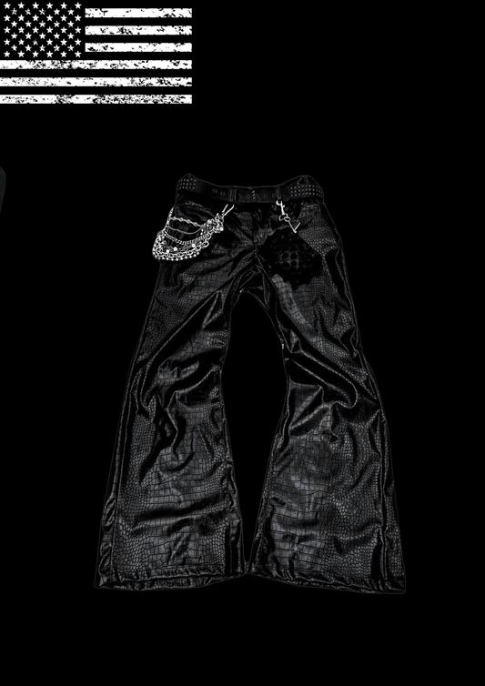 'BLACK00' FLARED JEANS𖦏