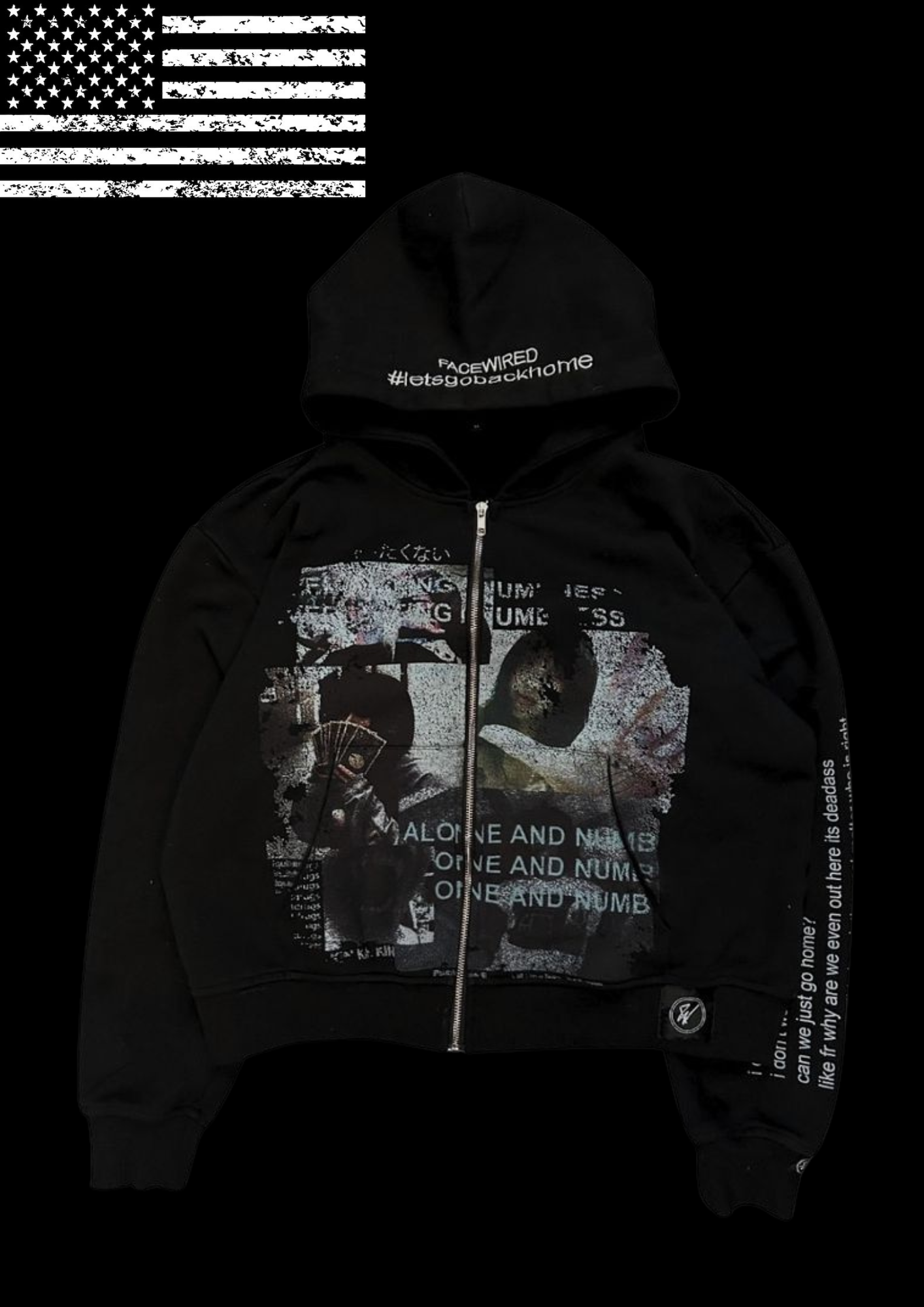 'ALONE N NUMB' HOODIE 𖦏