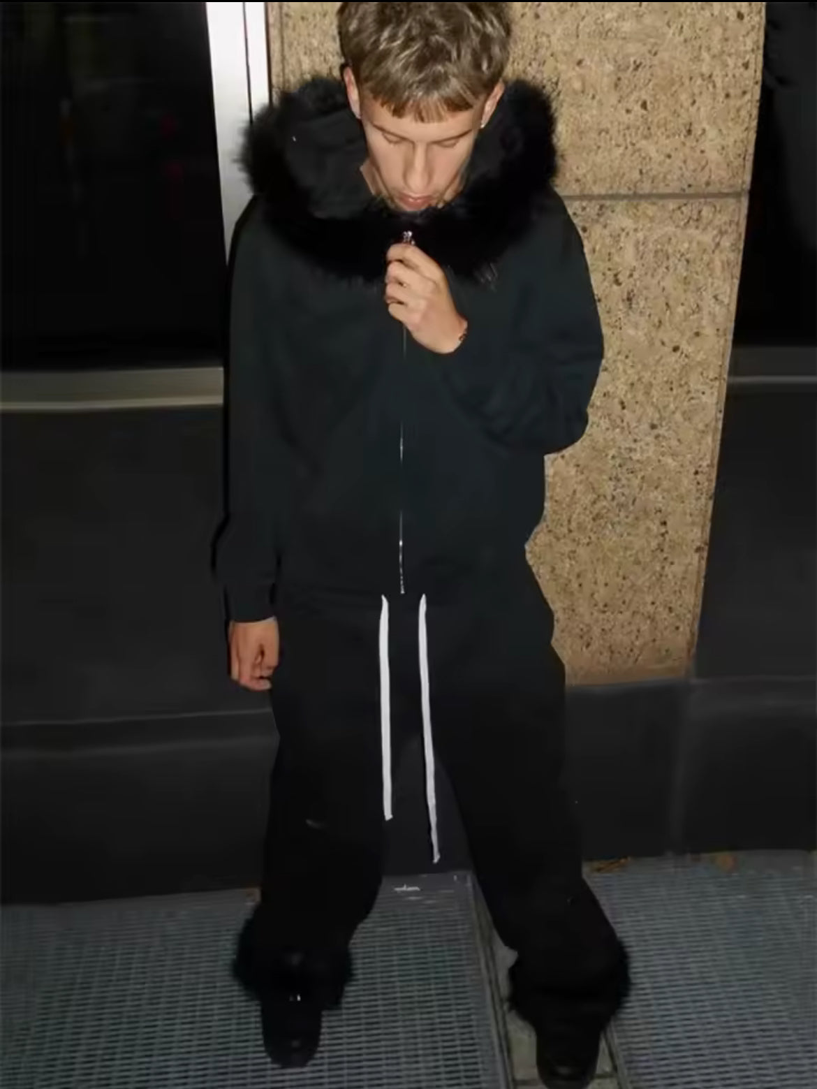 ‘BLXCK FUR’ HOODIE 𖦏