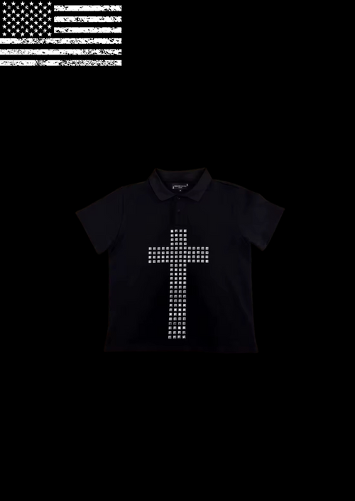 ‘STUDDED CROSS’ TEE 𖦏