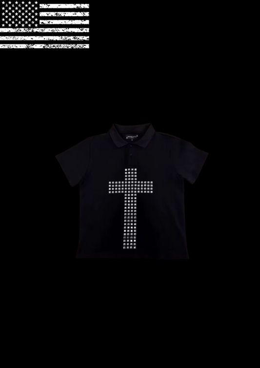 ‘STUDDED CROSS’ TEE 𖦏