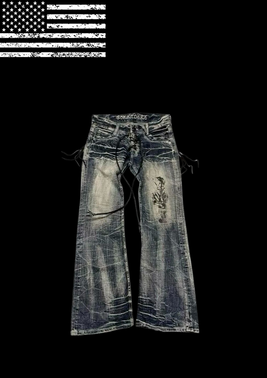 ‘LXCED’ FLARED JEANS 𖦏