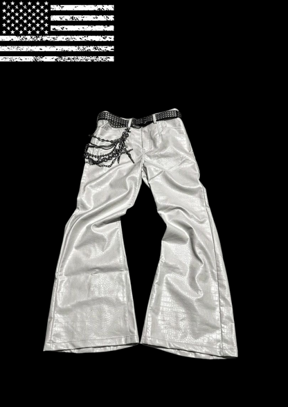 ‘WHITE00’ FLARED JEANS 𖦏