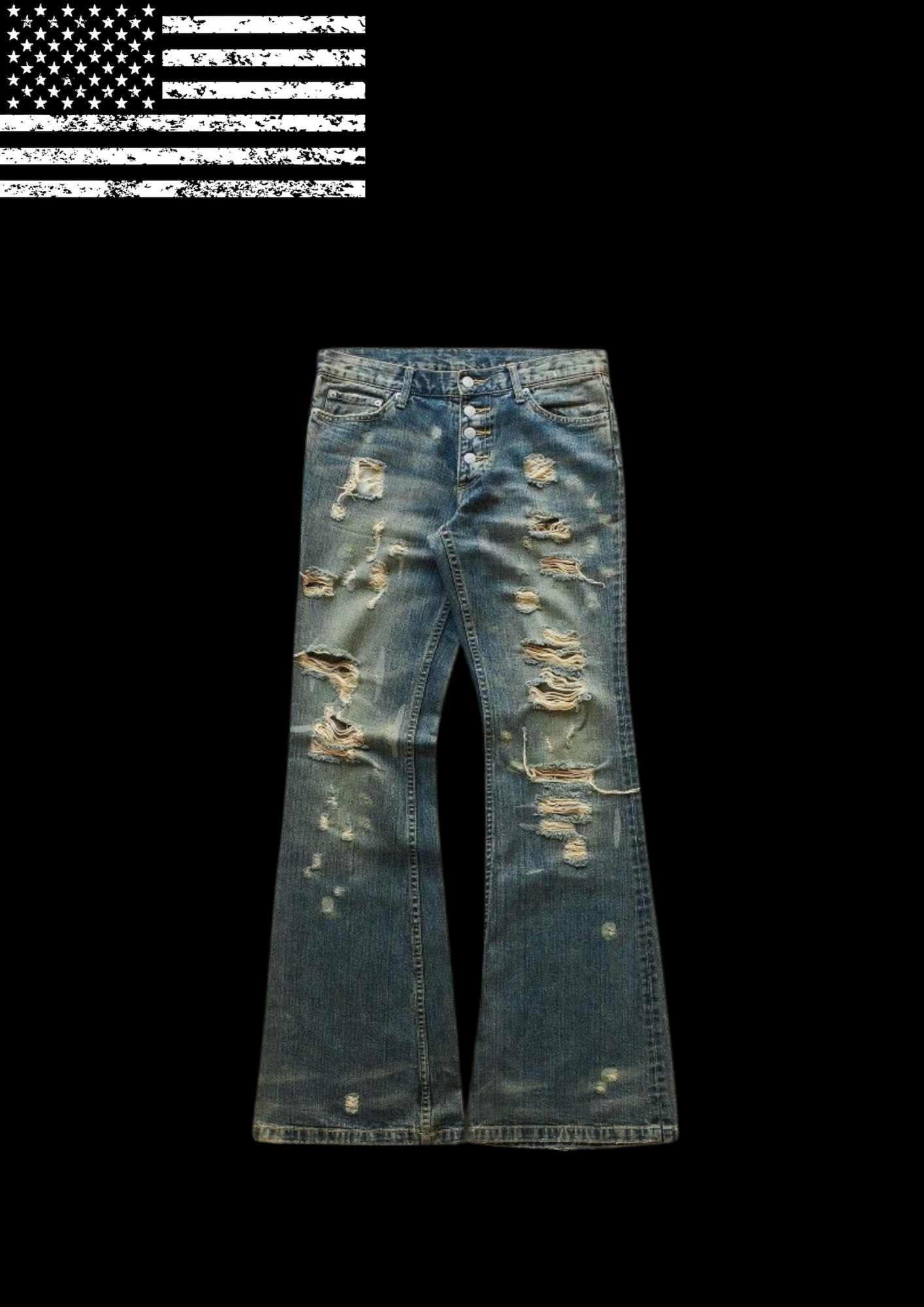 ‘DIRTY FLARES’ JEANS 𖦏